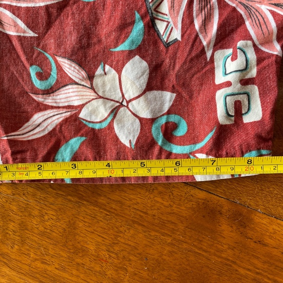 Floral Hawaiian shirt Men's XXL100% cotton button down  rust white aqua black - Picture 5 of 8